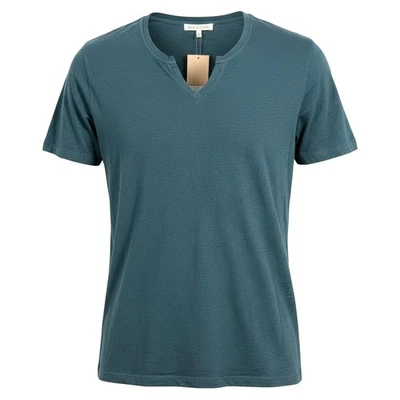 HARRIS WILSON Tee shirt col V 100% lin homme bleu regular Phil top confort - Photo 1/4