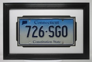 AUTOMOBILE LICENSE PLATE TAG (NOT INCLUDED) PICTURE DISPLAY WALL FRAME w/2 MATS - Picture 1 of 3