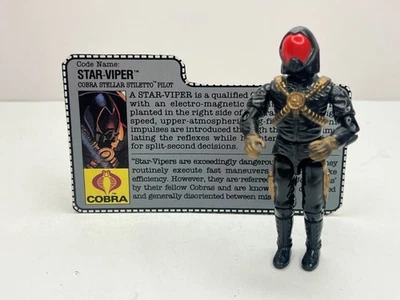 VINTAGE HASBRO 1988 G.I JOE COBRA ACTION FIGURE STAR VIPER 100% COMPLETE - Image 1 of 4