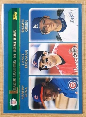 2003 TOPPS SOSA BERKMAN GREEN LEAGUE LEADERS #345 CUBS ASTROS DODGERS - Image 1 of 2