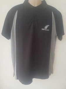 New Zealand Polo Collar Shirt Men's Guys Boys Girls Ladies Womens Black & Grey - Picture 1 of 4