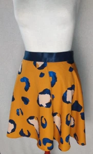 Falda Patinadora 3.1 Phillip Lim Target Naranja Mostaza Abstracto Leopardo Talla 2 - Imagen 1 de 10