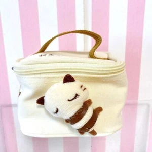 Sanrio Nemukko Nyago Kosmetiktasche Tasche Mini Katze schläft weiß braun Kawaii JP - Bild 1 von 24