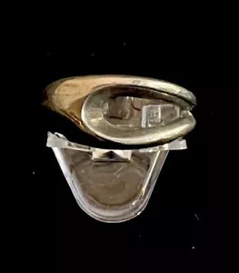 EINZIGARTIGER SILBERFARBENER RING GESPALTENER WELLEN MODERNIST GRÖSSE 7,25 - Bild 1 von 3