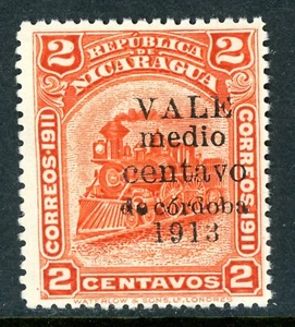 Nicaragua 1912 Zelaya Bluefields Train ½¢/2¢ Vermillion Scott #325 MNH N143 - Picture 1 of 6