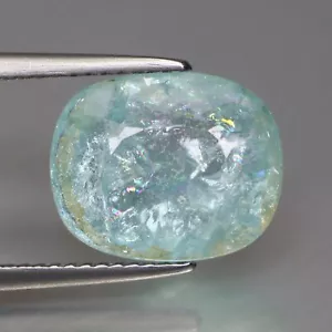 5,25 Ct unbeheizt! Bläulich grün Kupfer Lager Paraiba Turmalin Kissenschliff - Bild 1 von 9