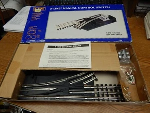 K-LINE K-373 LEFT HAND MANUAL SWITCH NEW IN BOX O-27 GAUGE LQQK - Picture 1 of 3