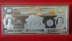 Beautiful 8 ounce .999 Fine Silver Buffalo $500 Bill in Capsule