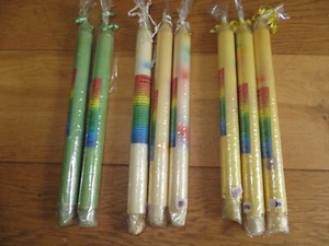multicoloured rainbow drip candles set of 8 30 cm long - Picture 1 of 2