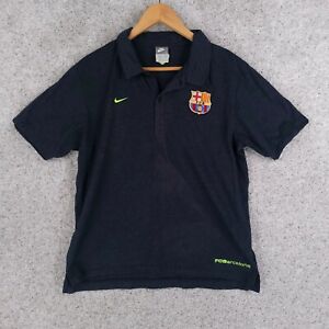 Nike FC Barcelona Polo Shirt Youth Large L Kids Boys Blue Green Soccer Futbol