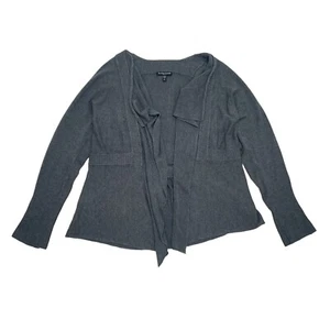 Eileen Fisher Sweater Medium Petite Gray Cardigan Open Front Viscose Flowy - Picture 1 of 9