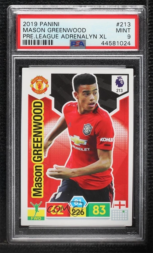 2019-20 Adrenalyn XL English Premier League Mason Greenwood PSA 9 MINT Rookie RC - Image 1 of 2