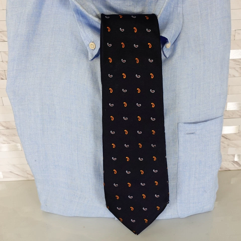 Corbata para el cuello para hombre azul marino cachemira seda sólida básica repetición Western Boho oscuro JAPÓN Foto 1 de 4