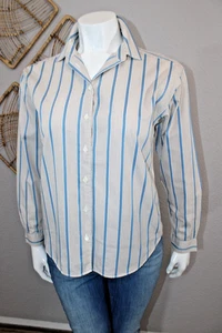 NUEVO💙 CERRADO 💙 Blusa moderna look rayas 44 46 beige azul rayas 💙 - Imagen 1 de 6