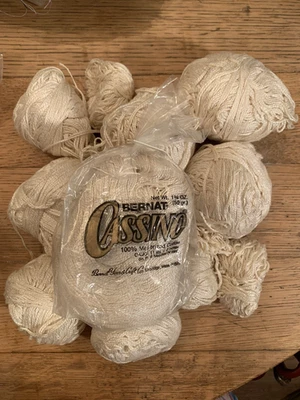 Bernat Cassino cream cotton yarn lot total weight  1 lb. - Image 1 of 4