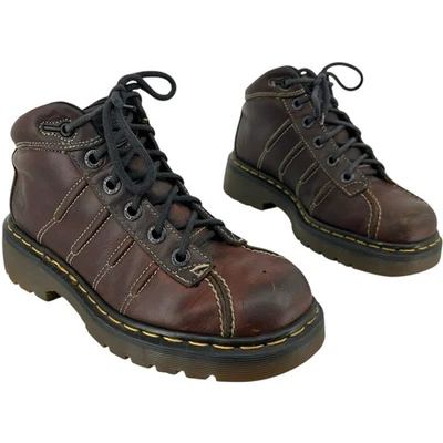 Botines gruesos vintage años 90 para mujer marrón 9763 Dr. Martens hechos en Inglaterra EE. UU. 7 Foto 1 de 4
