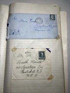 Two 1920s Vintage Envelopes With Stamps From Paris And Portland - Picture 1 of 5
