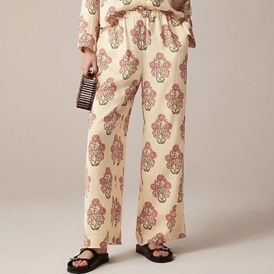 NUEVO SIN ETIQUETAS J. Pantalón Crew 2025 M Recortado Stratus Estampado en Bloque CI948 Floral Tiro Alto Foto 1 de 4