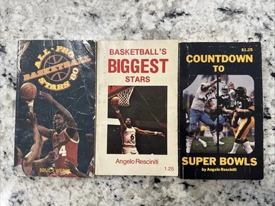 Libros deportivos antiguos de colección de la NFL de la NBA escuela escolar feria Angelo Rescinitti Foto 1 de 4