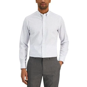 Club Room Herren Slim Fit 4-Wege Stretch Ditsy Floral Anzughemd, weiß, L-16,5 - Bild 1 von 2