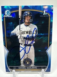 2023 Bowman Sapphire Daniel Guilarte 1st SIGNED BCP-21 Milwaukee Brewers - Bild 1 von 2