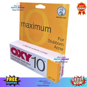 2x OXY 10 25g 10% Benzoyl Peroxide Stubborn Acne Pimple Cream Maximum Strength - Picture 1 of 8