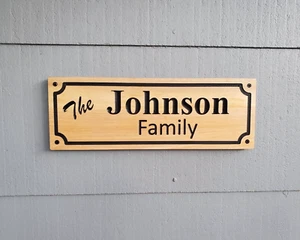 Custom Family Sign Carved Last Name Wood Wall Art Plaque Cedar Mahogany Walnut - Picture 1 of 10