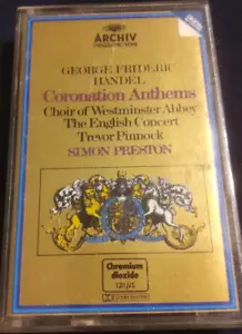 HANDEL ~ CORONATION ANTHEMS / CHOIR of WESTMINSTER ABBEY ~ CASSETTE 1982 VG+ - Picture 1 of 3