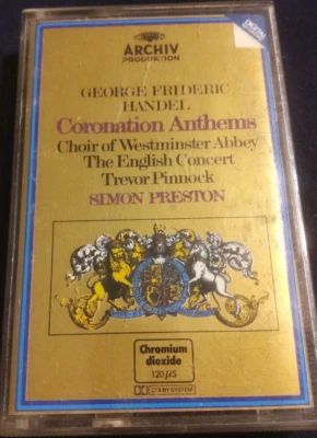 HANDEL ~ CORONATION ANTHEMS / CHOIR of WESTMINSTER ABBEY ~ CASSETTE 1982 VG+ - Image 1 of 3