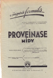 Rumänien, 1920er, Apotheke/Medizin Werbeflyer - Proveinase Midy/Rubophren - Bild 1 von 2