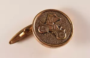 Auto Metall Antik Oldtimer Knopfmodell altes Automobil goldfarben Schaft - Bild 1 von 4