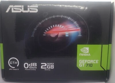 ASUS NVIDIA GeForce GT 710 2GB GDDR5 90YV0E60-M0NA00 Graphics Card GPU PCIEx1 - Image 1 of 4