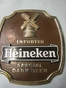 NEU! Vintage Heineken Importiert Special Dark Beer Wand, Ständer Display Bar Schild RAR - Bild 1 von 4
