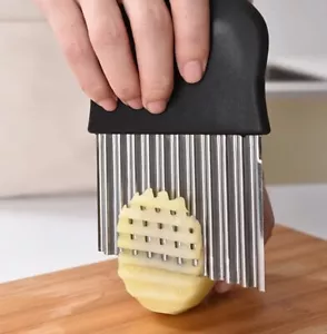 Cortador ondulado de arrugas de acero inoxidable herramienta cortadora de patatas fritas vegetales - Imagen 1 de 3