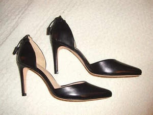 Antonio Melani BLACK Leather Super Sexy Cutaway Stiletto Dress Shoe 7.5 US - Picture 1 of 7
