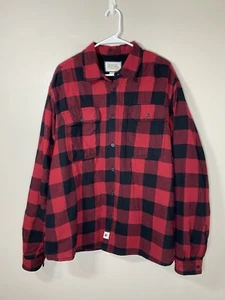 Boston Traders Sherpa Lined Flannel Mens XXL Red Black Buffalo Check Button Down - Picture 1 of 7