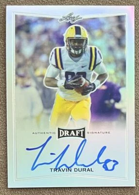 2016 Leaf Metal Draft Silver Autograph Travin Dural Rookie LSU Tigers #BA-TD2 - Image 1 of 2