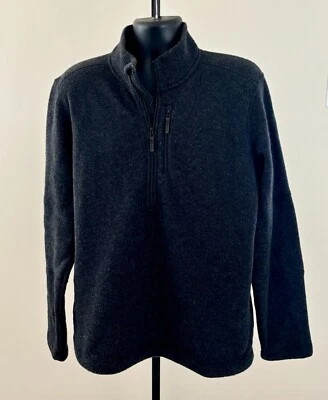 SMARTWOOL HUDSON TRAIL FLEECE Mens Large Gray Half Zip Long Sleeve Wool Sweater - Image 1 of 4