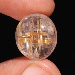 NATURAL GOLDEN RUTILE QUARTZ CABOCHON FOR MAKING JEWELRY RUTILE SILVER PENDNAT - Picture 1 of 2