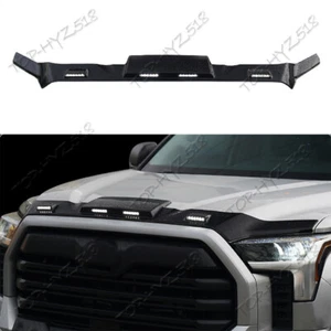 For Toyota Tundra 2022-2025 w/LED Lights Hood Bonnet Cover Trim Gloss Black 1pcs - Picture 1 of 8