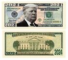 Donald Trump 2024 Re-Election Dollar Bill MAGA Novelty Funny Money with Holder