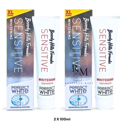 2 x Beverly Hills Formula Perfect White Sensitive Whitening Toothpaste 100ml XL