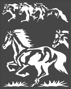 1- 8x10 inch Stencil (ND-76) Horses Running (6Mil) - Picture 1 of 2