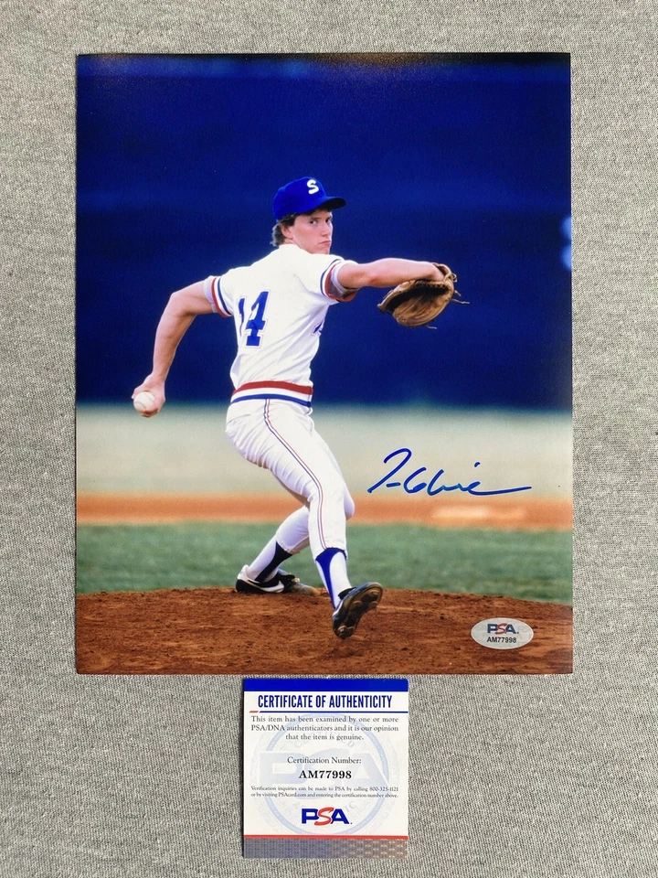 ATLANTA BRAVES- TOM GLAVINE AUTOGRAPH 8x10 MINOR LEAGUE ACTION PHOTO PSA AM77998 - Image 1 of 1