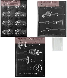 Molde de caramelo de chocolate rana, búho, sombrero de bruja rata molde de chocolate - Imagen 1 de 2