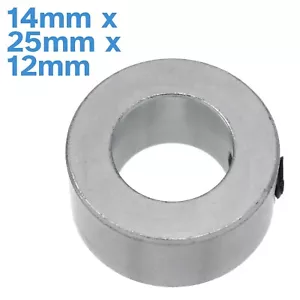 Aluminium Shaft Collar 14mm Bore x 25mm OD 12mm Width Screw Clamp Locking Ring - Picture 1 of 4