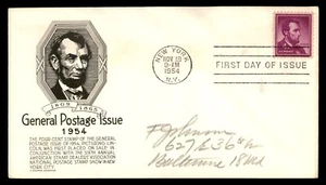 Mayfairstamps US FDC 1954 Abraham Lincoln 4c First Day Cover aas_34317 - Picture 1 of 2