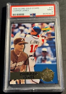 1996 CHIPPER JONES SCORE GOLD STARS #12 PSA 9 POP 2 GOLD FOIL - Picture 1 of 2
