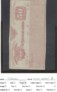 ''CERTIFICADO CON CONTENIDO, CORREOS NALS. '' COLOMBIA 1887 - Imagen 1 de 3