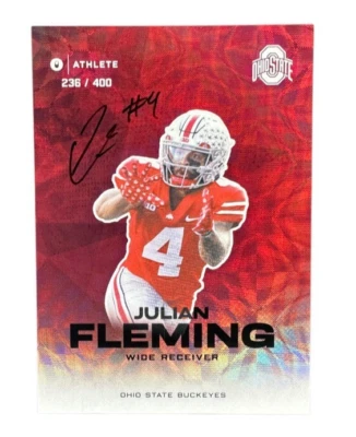 2023 Onit Julian Fleming Ohio State Buckeyes Football Auto HOLO SP /400 - Image 1 of 2